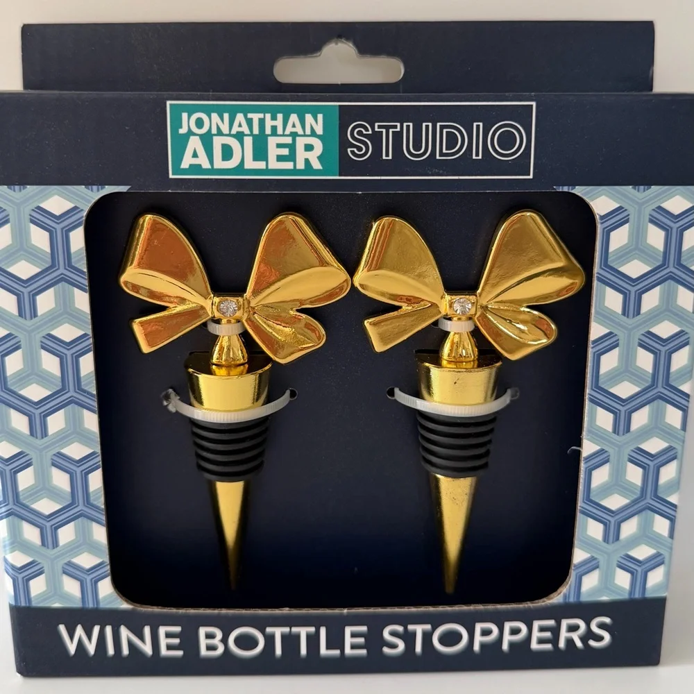 Jonathan Adler Gold Bow Wine Stoppers